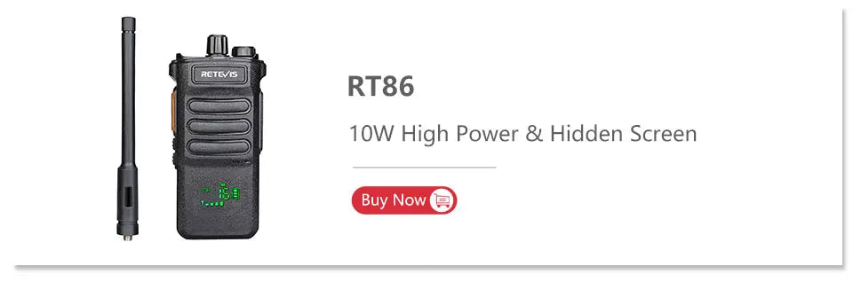 Retevis RB645 Walkie Talkie Dual PTT Professional Walkie-talkie Portable PMR446 Two Way Radio VOX USB C for Hotel Restaurant