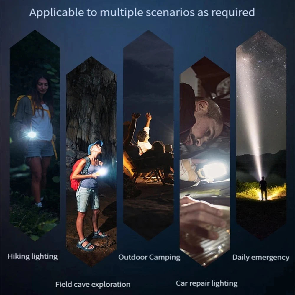 hit product long-range kilometer ultra bright flashlight, outdoor waterproof high-power strong light flashlight, rechargeable