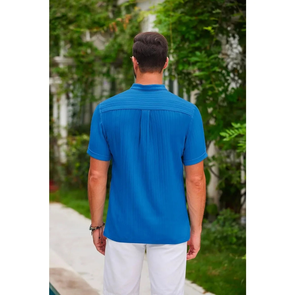 Hawaiian Men's Retro Cotton And Linen Henry Shirt Casual Loose With Sporty Stand-up Collar Buttons 2026 New Men's Casual Shirt