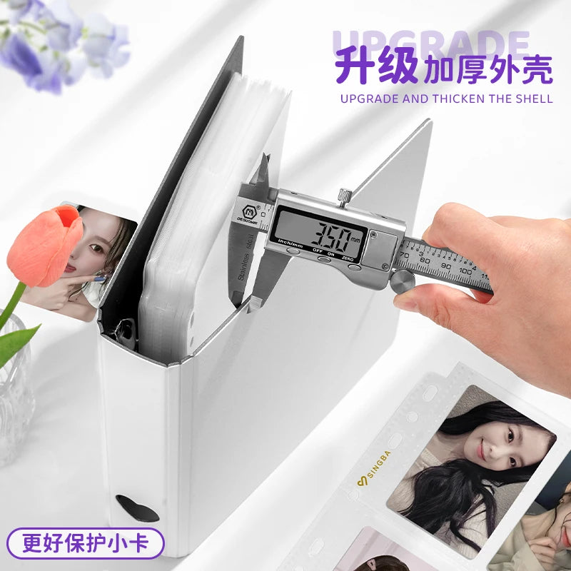 SINGBA a5 / a4 Ring Binder Album for 3" Cards - K-pop Idol Photocard Holder, Polaroid Photo Organizer (4/9 Grid, Refillable)