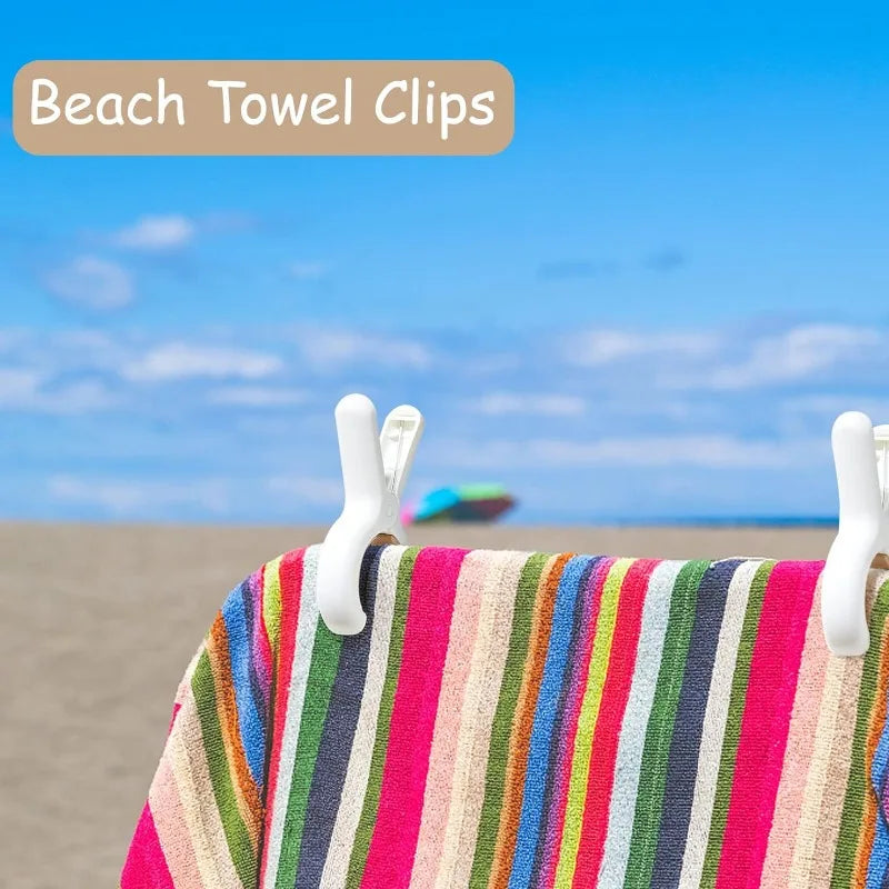 6/12Pcs Beach Towel Clips Plastic Clothespin Heavy Duty Laundry Clips to Keep Your Towel Clothes Blankets from Blowing Away