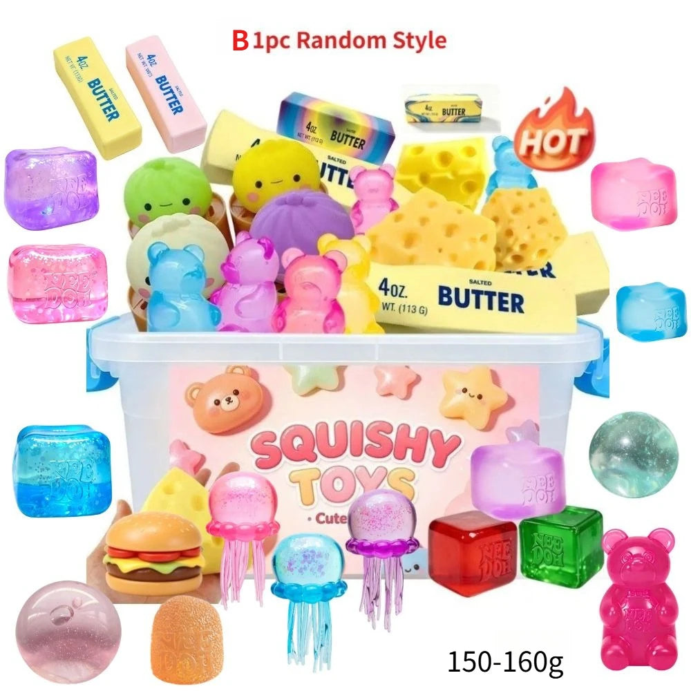*Multi Slow-Rising Squishy, Random Includes: Cheese Squeeze Toys, Steamed Buns And Dumplings,Long Butter Bread,Bear Squishy Toys