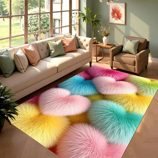 Colorful Dreamy Love Printed Carpet Valentine's Day Decorative Floor Mat Living Room Bedroom Entrance Door Mat Her Gift