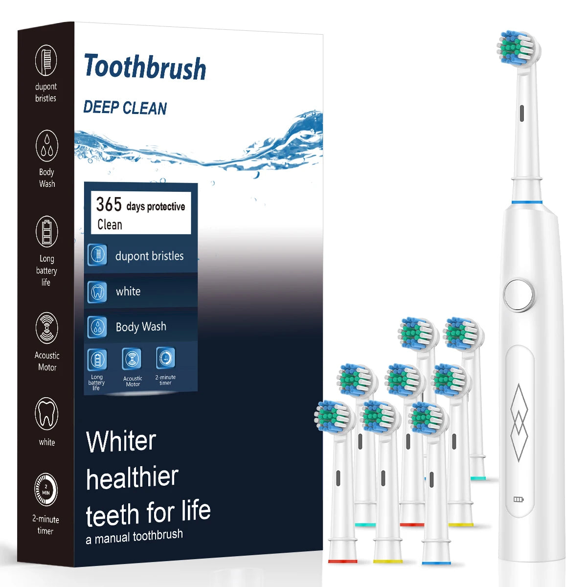 Intelligent electric toothbrush, automatic cleaning, rechargeable soft bristled toothbrush, adult male and female dental cleaner
