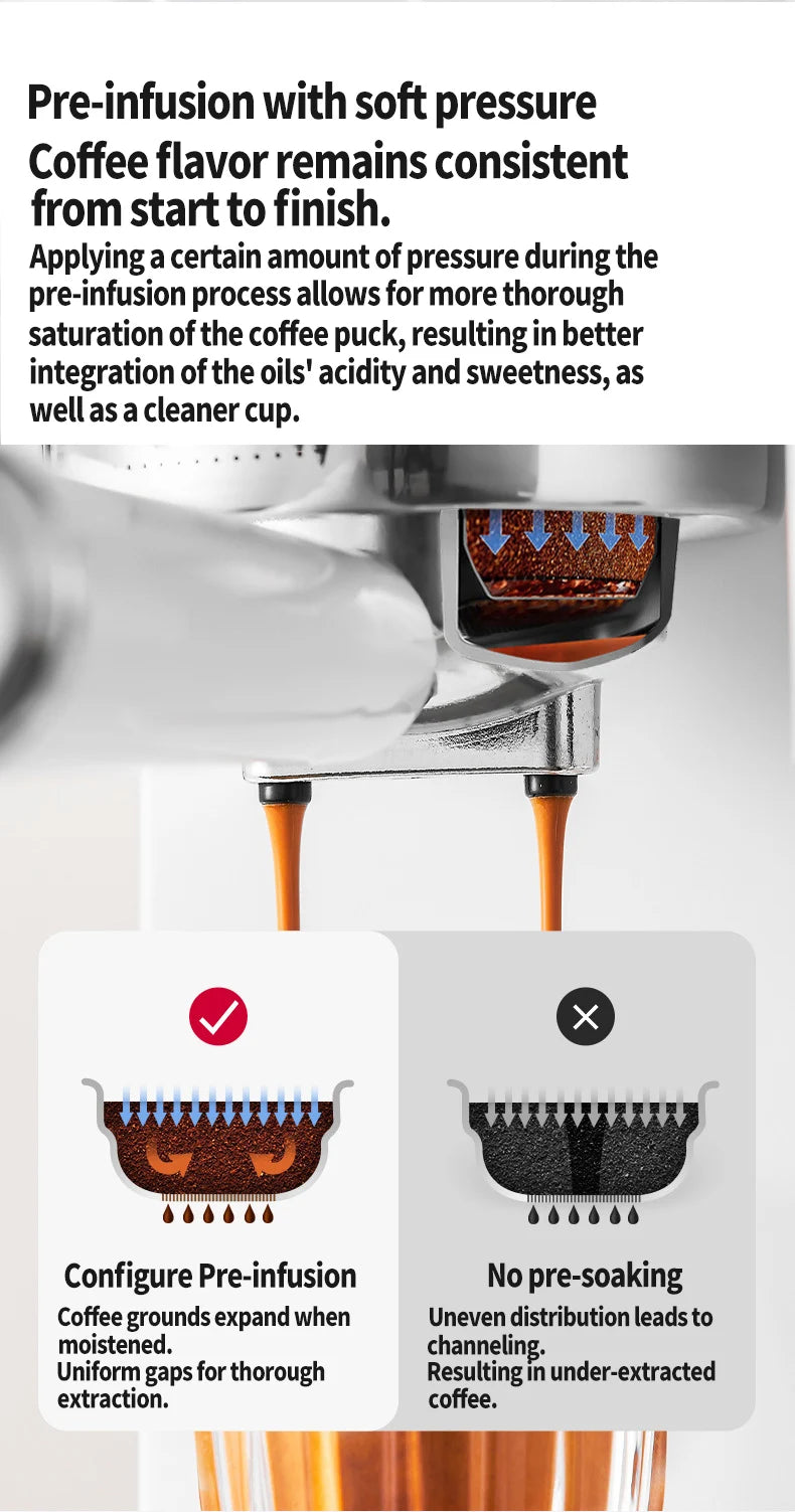 Multifunctional fancy coffee machine,Automatic milk frothing and cleaning functions,Cold/Hot Extraction ,Intelligent color scree