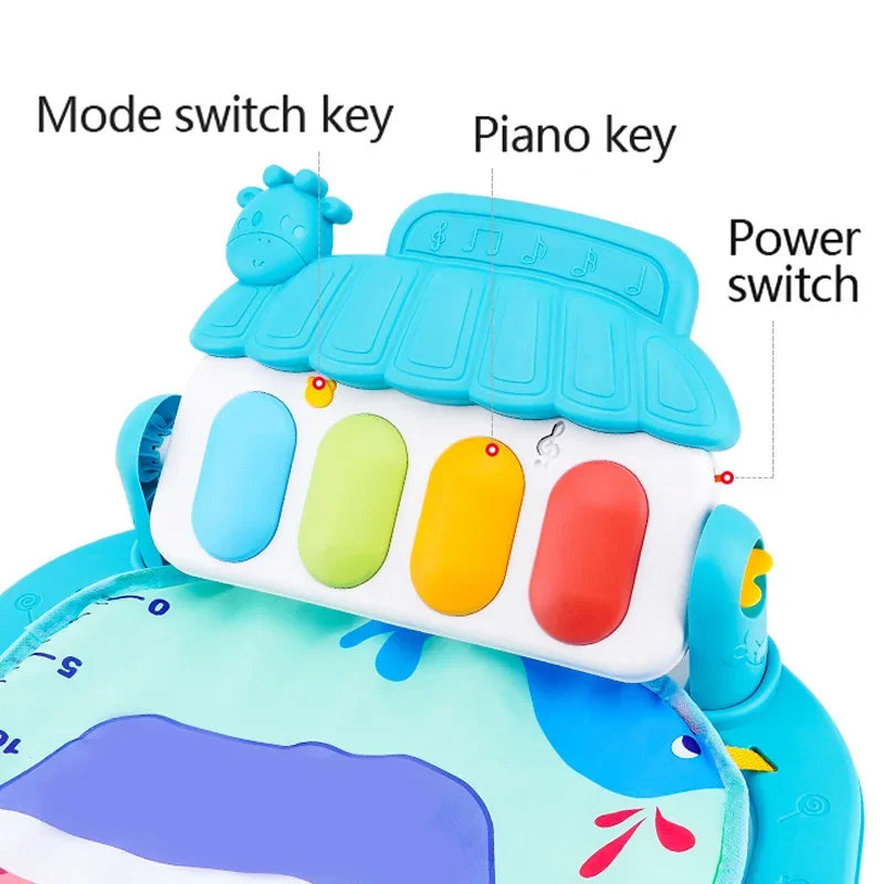 0-36 Months Baby Fitness Stand Music Play Gym Activity Toys Newborn Piano Crawling Blanket Pedal Game Pad Early Education Gifts