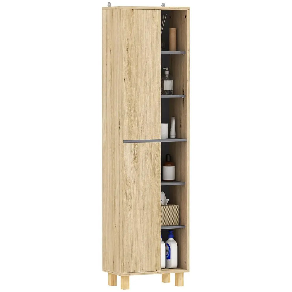 Bathroom Storage Cabinet, Bathroom Storage Unit, Freestanding Bathroom Cabinet with 6 Open Compartments and 6 Shelves