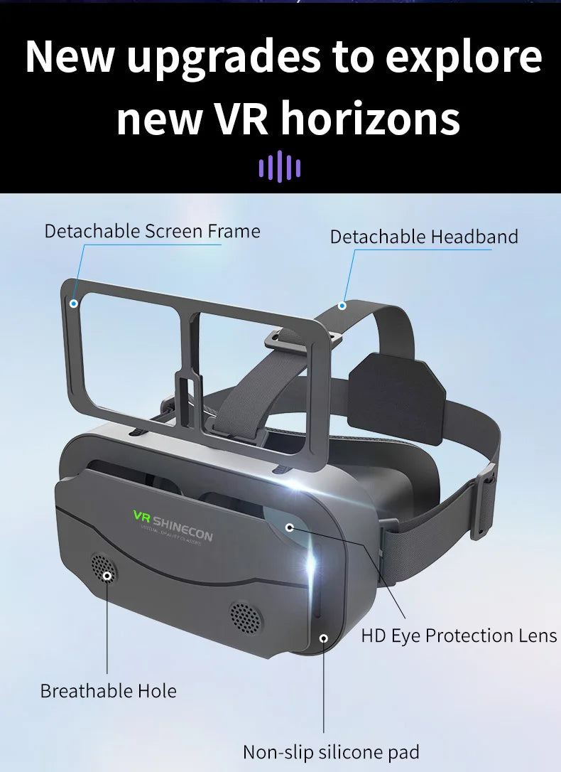 3D Virtual Reality VR Glasses For Phone Mobile Smartphones 7 Inch Headset Helmet Game Wirth Real Viar Goggles Cell Device Lenses