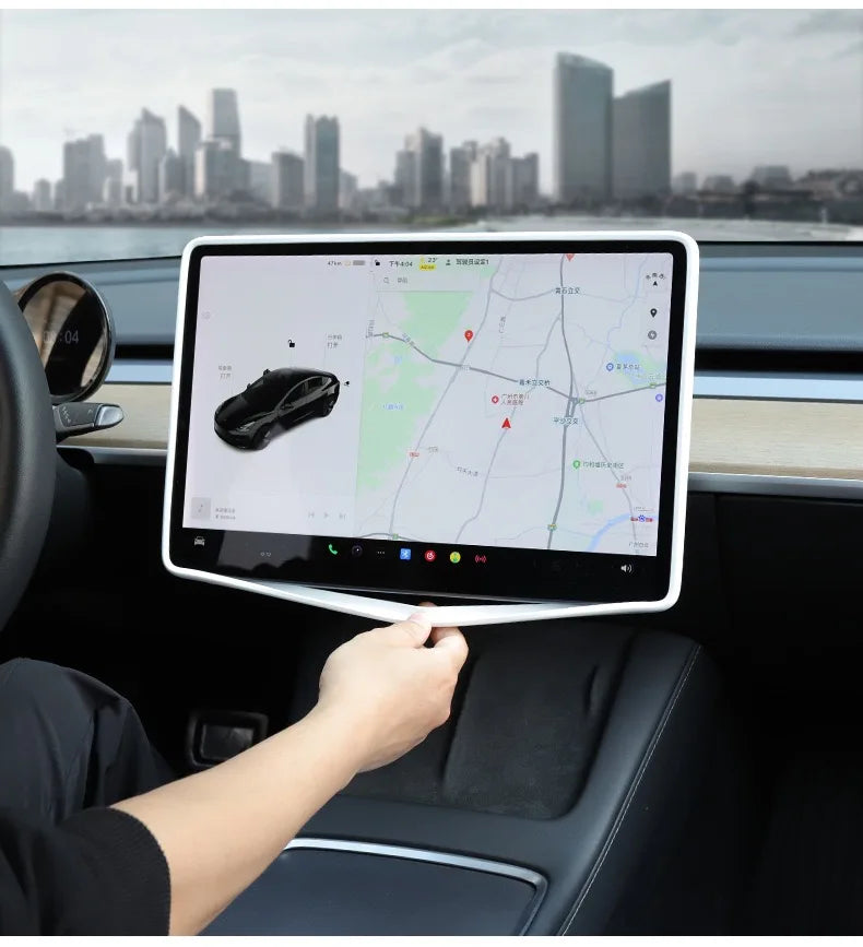 For Tesla Model 3 / Y Silicone Protective Frame Edge Cover Central Control Display Navigation Screen Protector Car Accessories