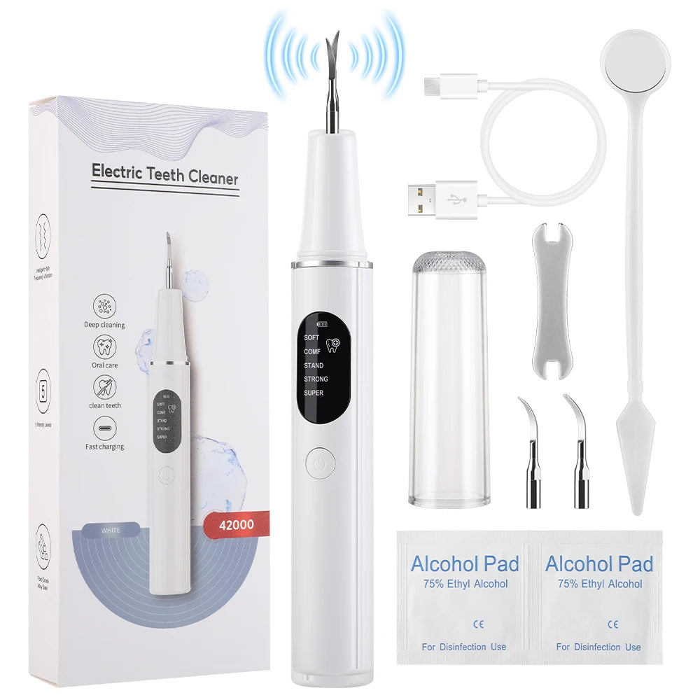 Electric Ultrasonic Dental Scaler 5 Modes Calculus Oral Tartar Remover Tooth Stain Cleaner Teeth Whitening Oral Care
