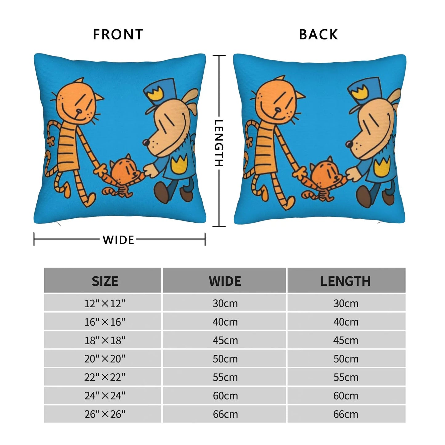 DogMan Petey the Cat x Dog Man Pillowcase Double-sided Printing Fabric Cushion Cover Decor  Pillow Case Cover Bed Zipper 40*40cm