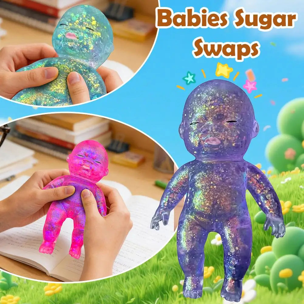 Vivid Sugar Baby Squeeze Toy Squishy Baby Slow Stress Ball Rebound Decompression Toy For Adult Kid Relieve Stress Home Decor