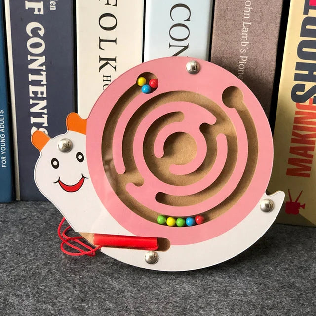 Montessori Educational Toys Children Magnetic Track Maze Balance Board Wooden Puzzle Game Baby Toys