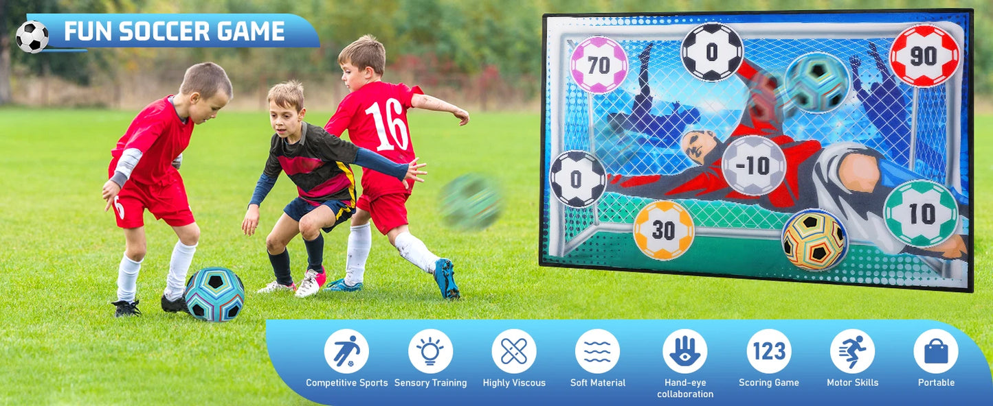 VATOS Football Soccer Sticky Goal Toy Shooting Score Practice Indoor Outdoor Sport Game Penalty Free Kick Training For Boys Gift