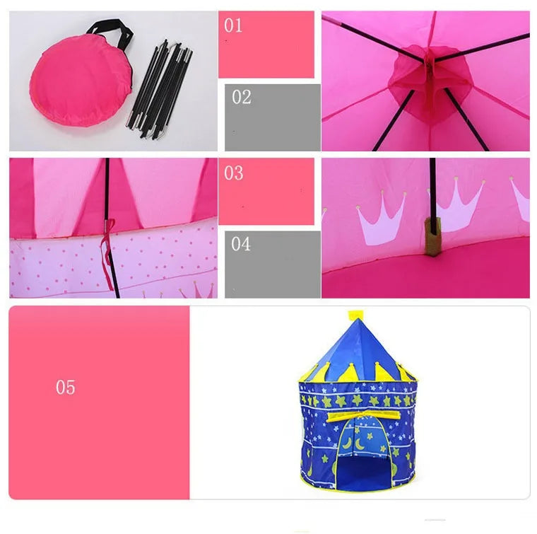 135CM Portable Kids Tent Toys Folding Tents Baby Play House Boys Girls New Cartoon Castle Children Room Decor