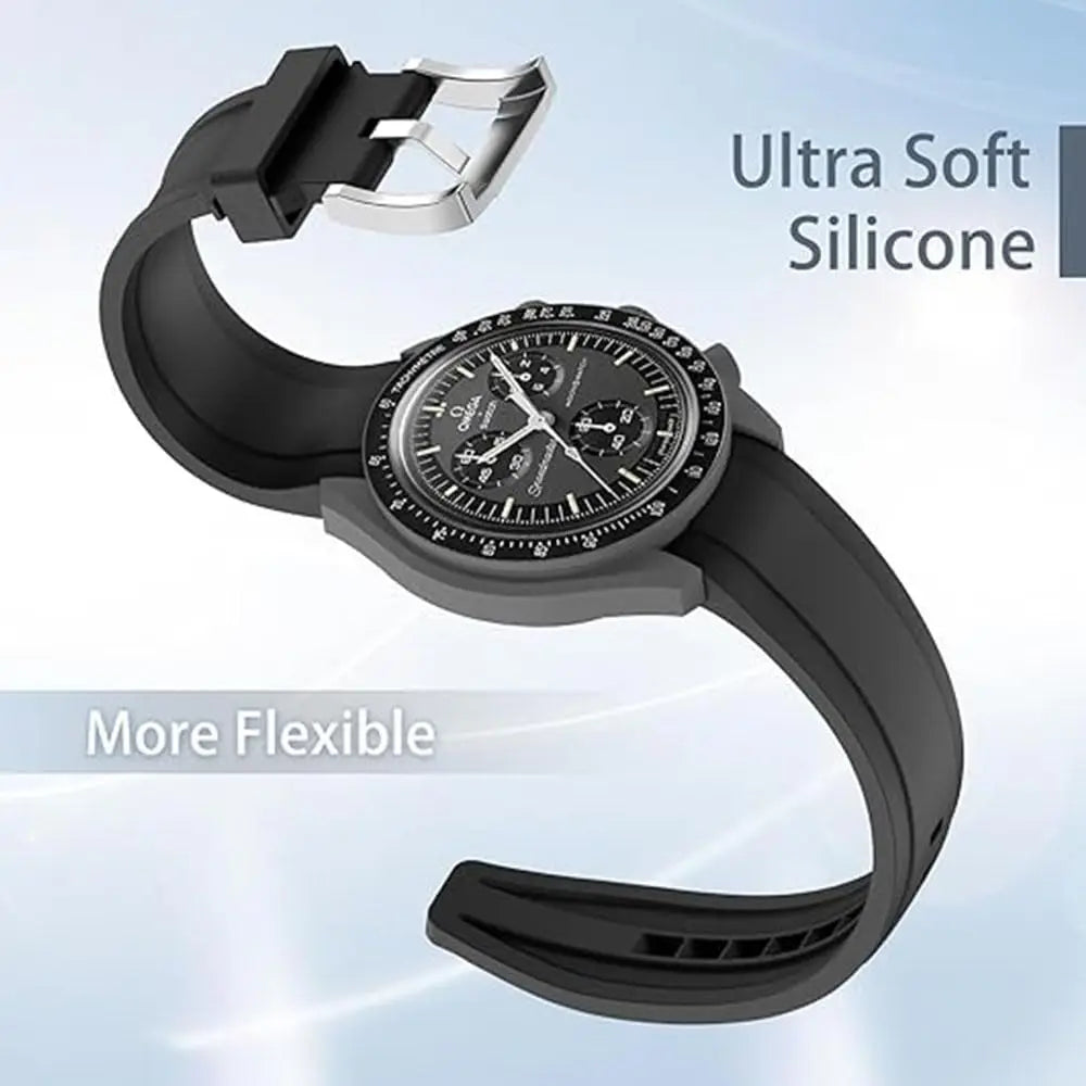 Band for Omega X Swatch Moonswatch Speedmaster 20mm 22mm Universal Curved end No Gap Bracelet for Rolex SEIKO Band For Men Women