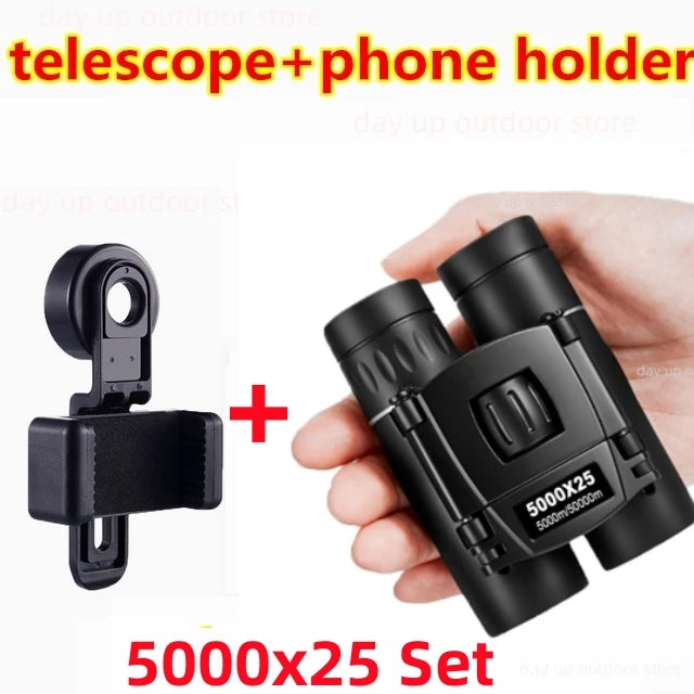 9000x25 HD Zoom Portable Powerful Binoculars Long Range BAK4 Telescope Jumelles Folding Optics for Outdoor Hunting Camping
