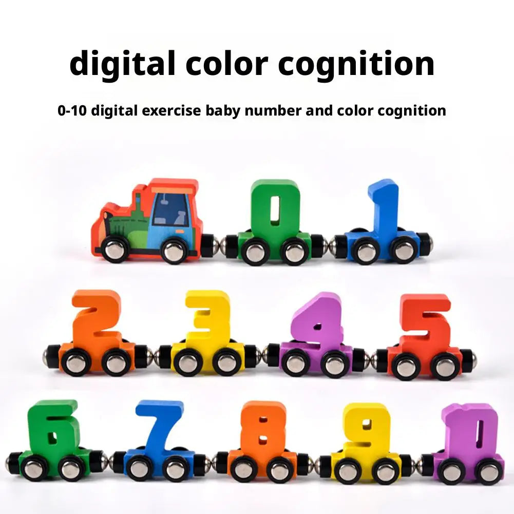 Train Set Magnetic Digital Train Puzzle Wooden Number Trains Learning Activities Educational Digital Train Toys Kids Gifts