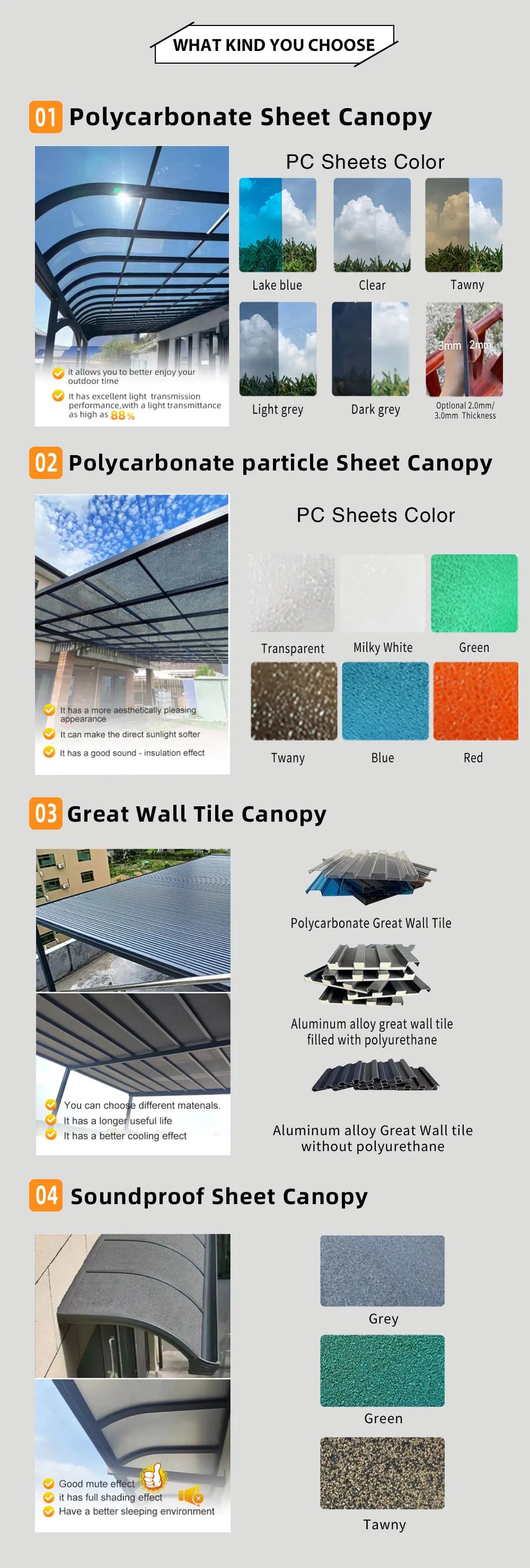 Waterproof Aluminum Outdoor Pergola with Curved Polycarbonate Top Easy Assembly Custom Size for Garden Backyard