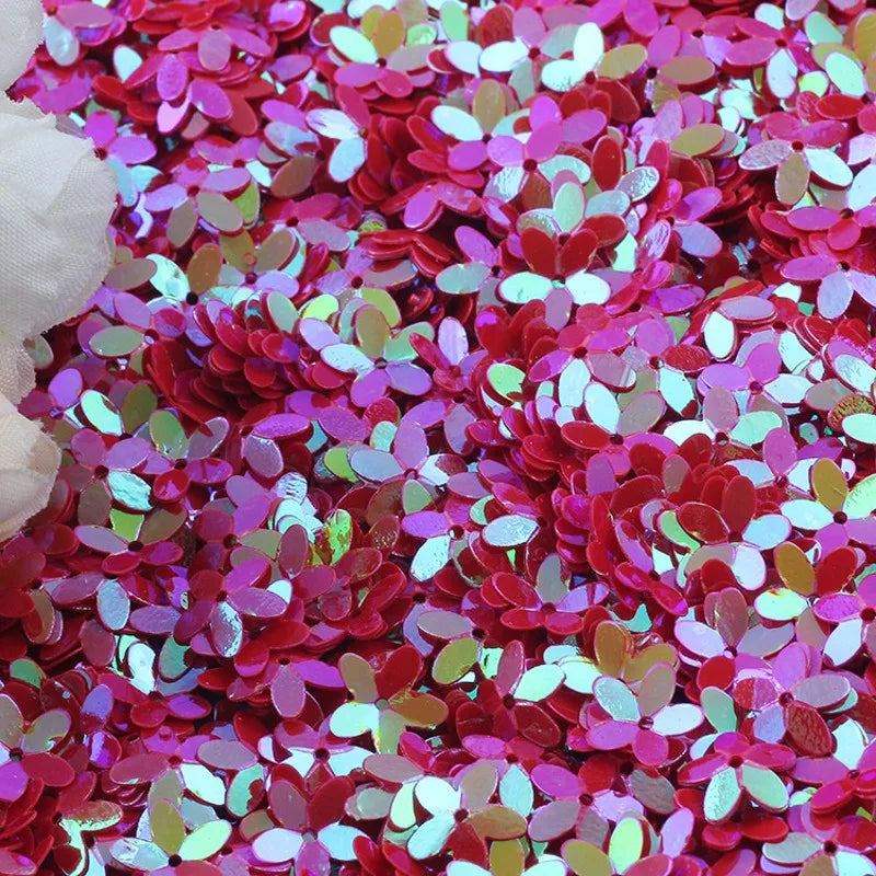 Sequin Matte White Color 10mm Cup Five Finger Flower Sequins Paillettes Sewing Wedding Craft Women Garments Accessories 10g/lot