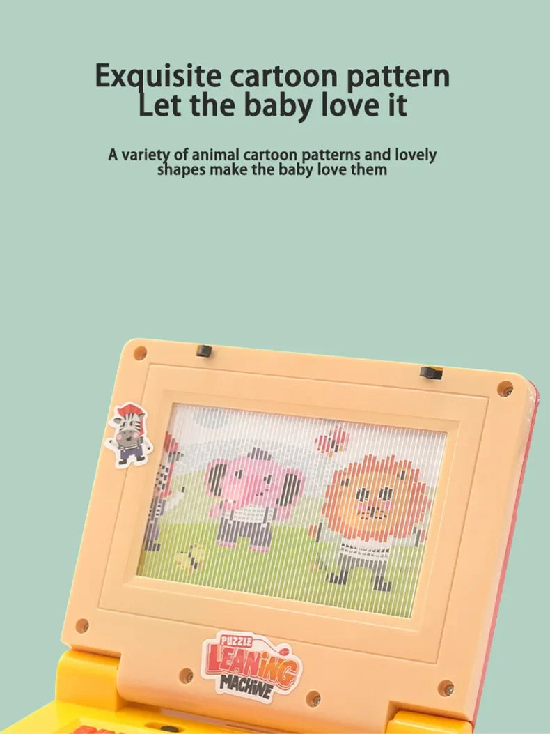 Toddler Puzzle Learning Machine Cartoon Fake Laptop with Light Music Mouse Simulation Computer Enlightening Toys Birthday Gifts