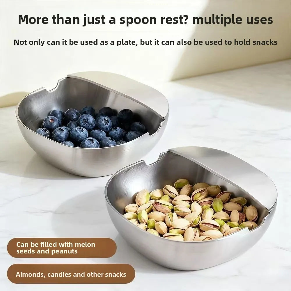 New Stainless Steel Ladle Rack Self-Standing Stable Spatula Rack Spoon Tray