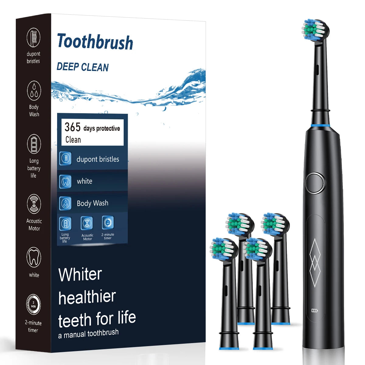 Intelligent electric toothbrush, automatic cleaning, rechargeable soft bristled toothbrush, adult male and female dental cleaner