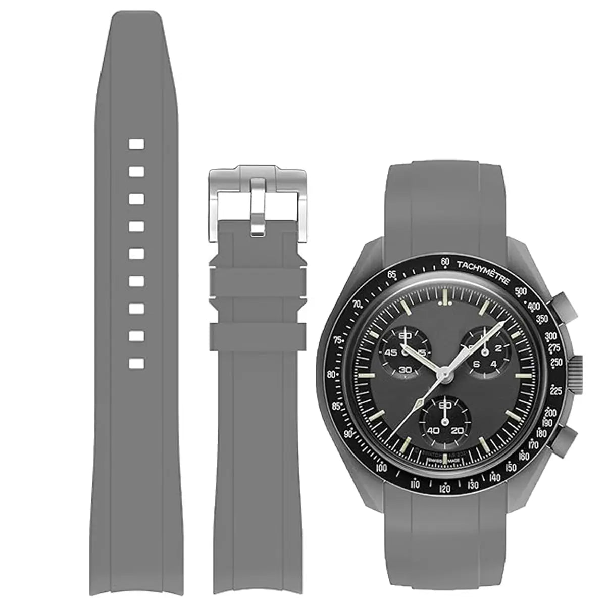 Band for Omega X Swatch Moonswatch Speedmaster 20mm 22mm Universal Curved end No Gap Bracelet for Rolex SEIKO Band For Men Women