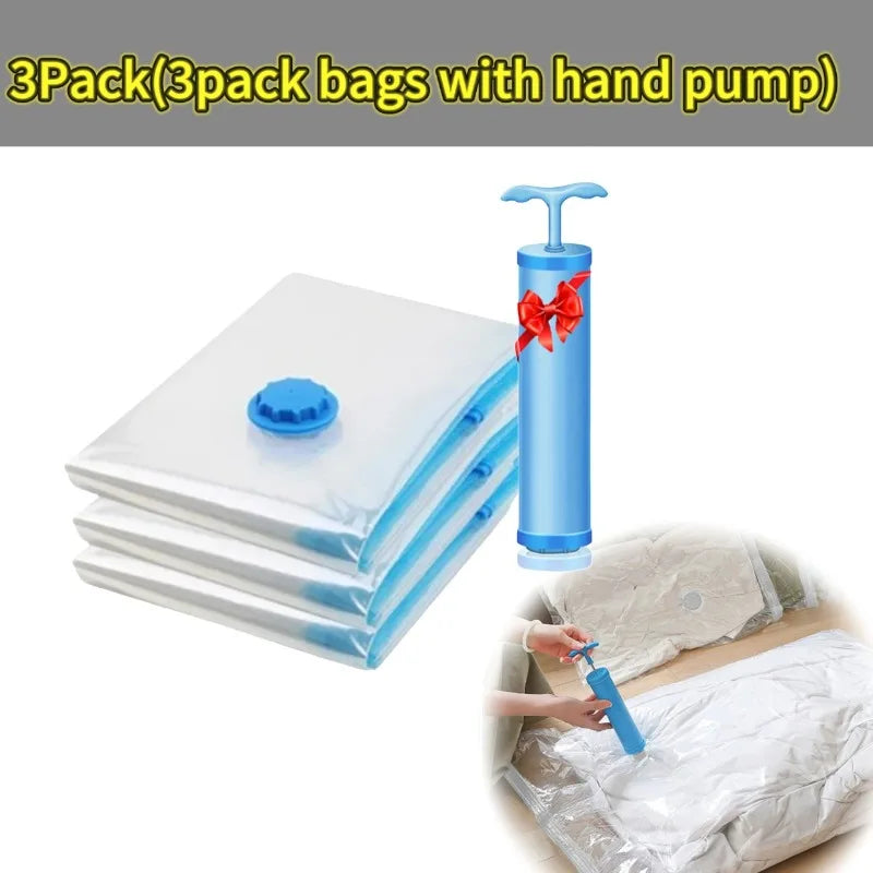 1-10pcs Thickened Vacuum Compression Bag,Transparent Quilt Vacuum Bags, Storage Bags, Household Clothing Storage and Sorting Bag
