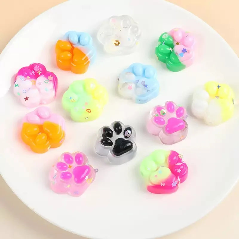 10pcs Mini Cute Cat Claw Plush Pinch Fun Colorful Halloween Christmas Party Pack Fillers for Pressure Reduction Cartoon Style