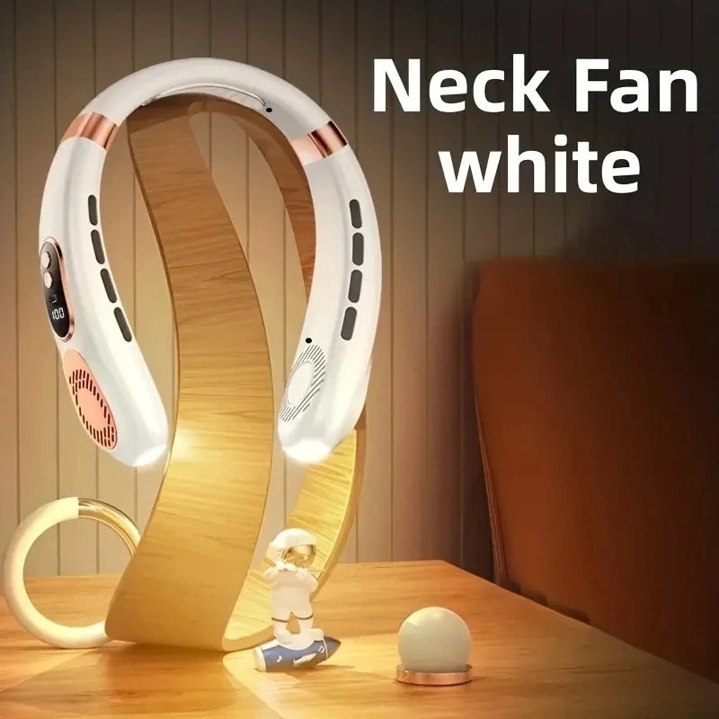 Personal Fan with LED Indicator, USB-C Charging, Long-Lasting 4000mAh Battery, Hands Free Bladeless Fan with 5 Adjustable Speeds