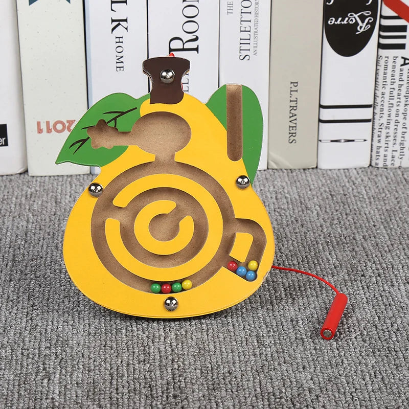 Montessori Educational Toys Children Magnetic Track Maze Balance Board Wooden Puzzle Game Baby Toys