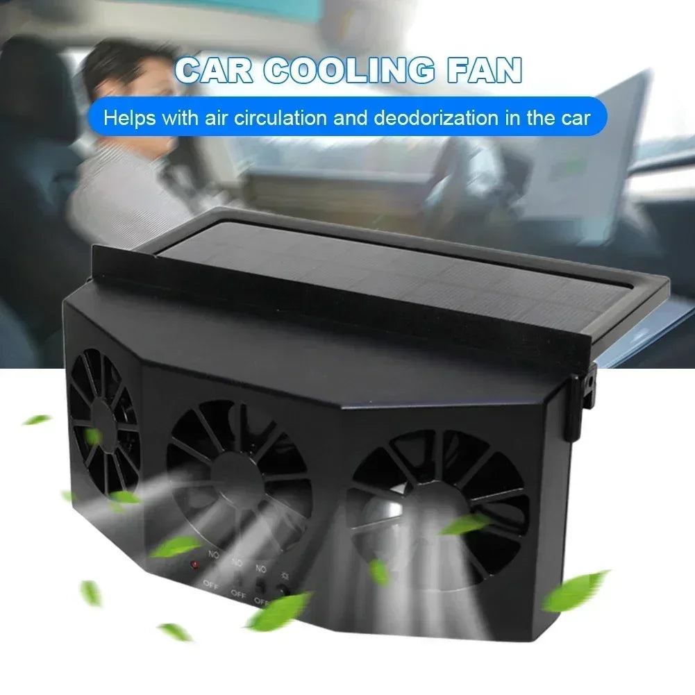 New Car Ventilator 3 Cooler Fans Solar-powered Cooling Vent Exhaust Portable Safe Auto Fan Amd Usb Accessories