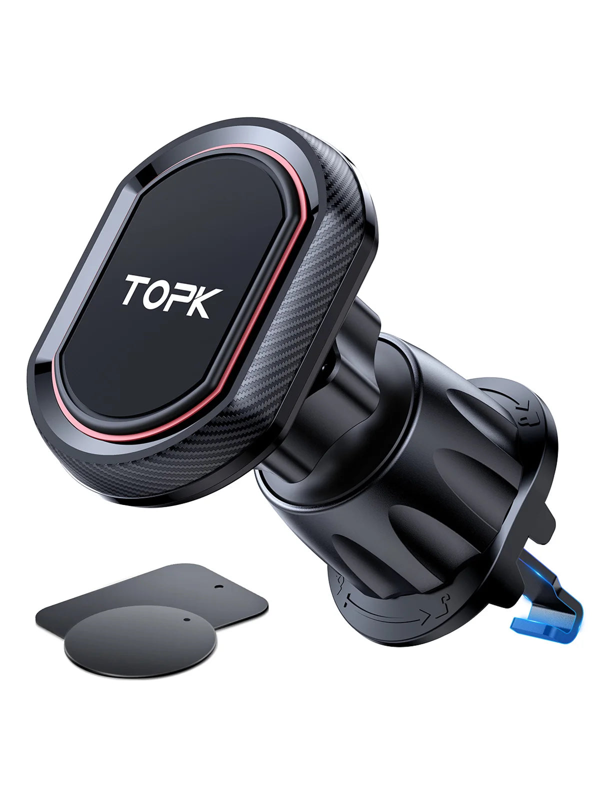 TOPK Magnetic Phone Car Mount Phone Holder for Cars Air Vent Upgrade Hook Clip Car Phone Holder with Strongest Magnet for Phones