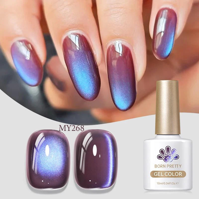 BORN PRETTY 10ml Brown Purple Black Red Cat Magnetic Gel Polish Manicure Soak Off UV Gel Nail Art Varnish Autunm Winter Nails