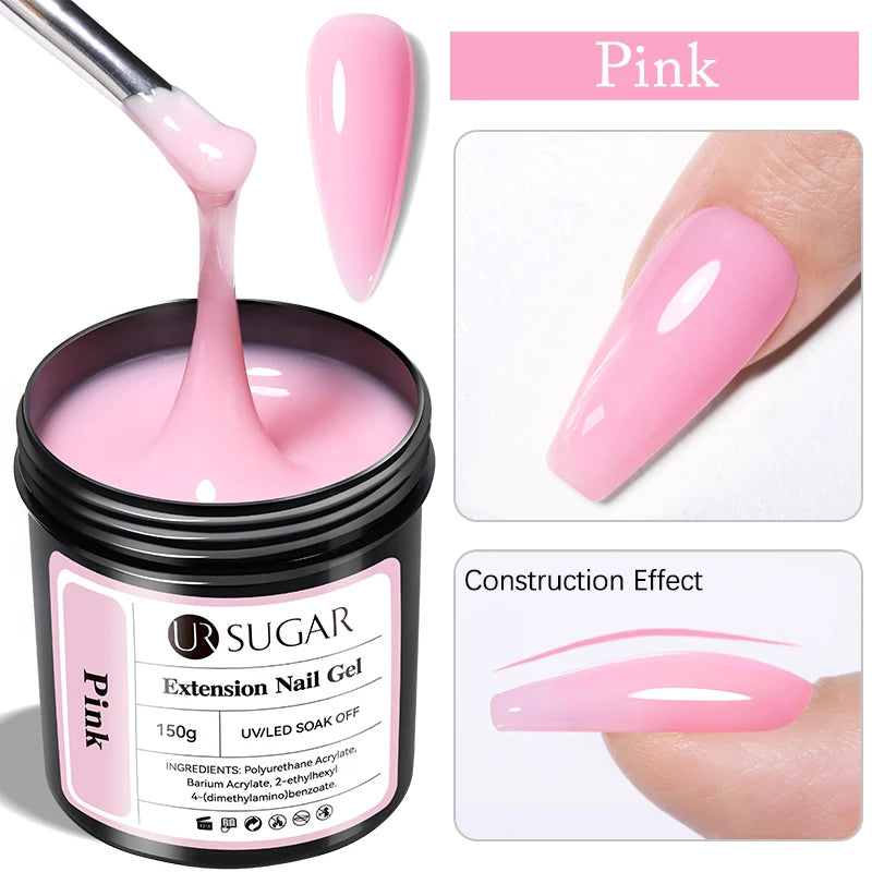 UR SUGAR 150g Extension Jelly Nude Pink Rose Red Quick Extension Gel Nail Polish Nail Extension UV LED Manicure Soak Off