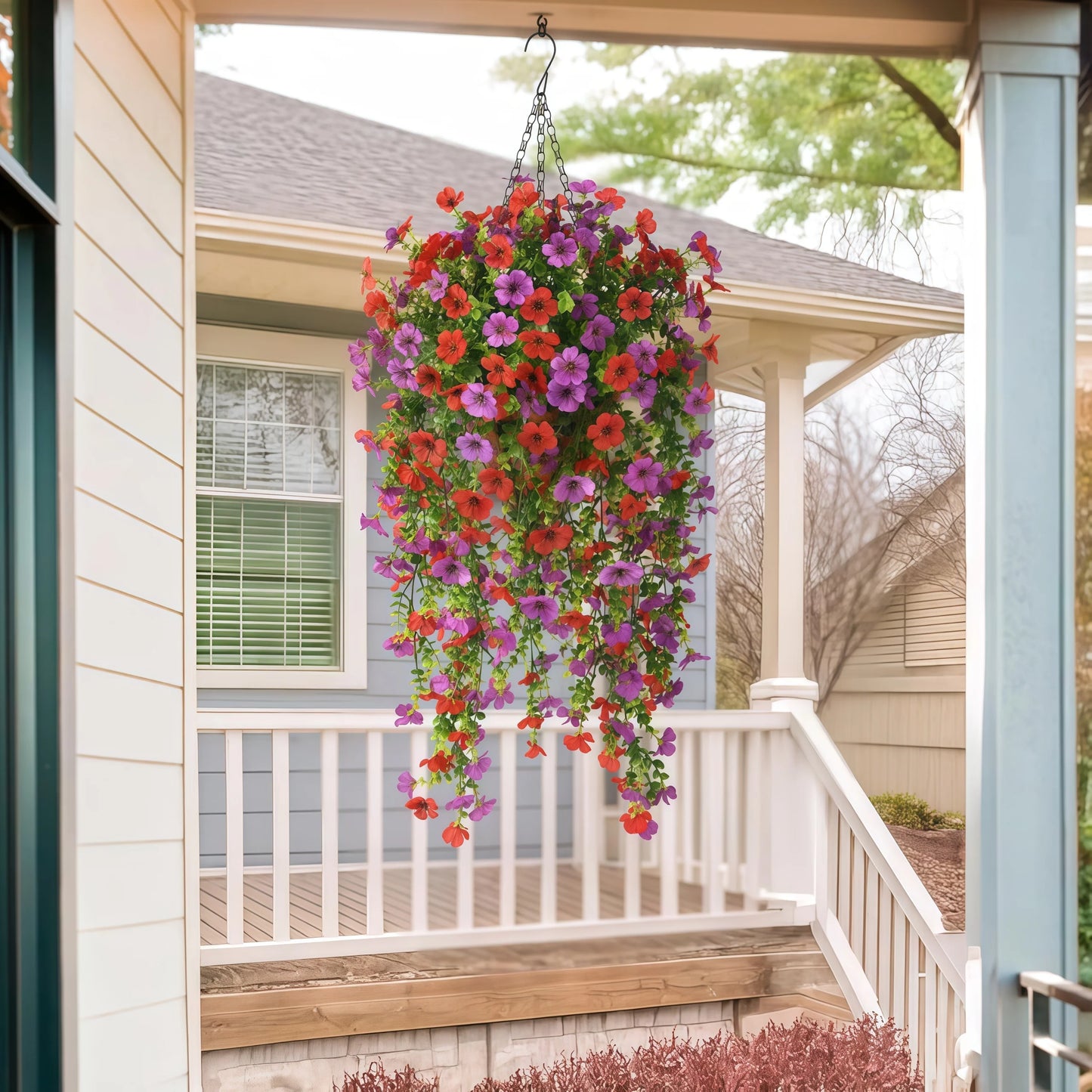 2/4pcs Artificial Flowers Simulated Eucalyptus Morning Glory Vines with Eucalyptus Leaves, for  Home Outdoor Garden Decoration