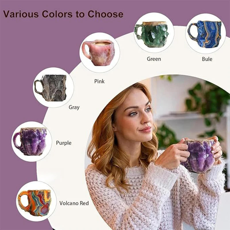 Mineral Crystal Coffee Mug 2025  New Multi-Colored Elegant Crystal Christmas Mugs Gift for Home and Office kitchen Supplies