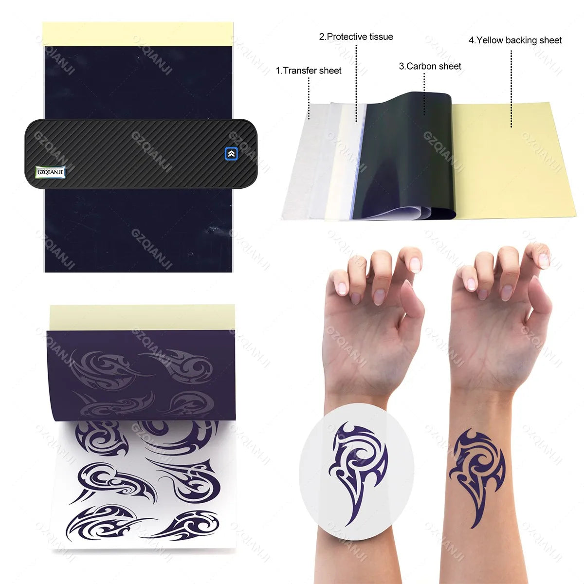 A4 Printer Portable USB Bluetooth Wireless Thermal Tattoo Transfer Maker with Paper Case Support Mobile Smartphone Android Print