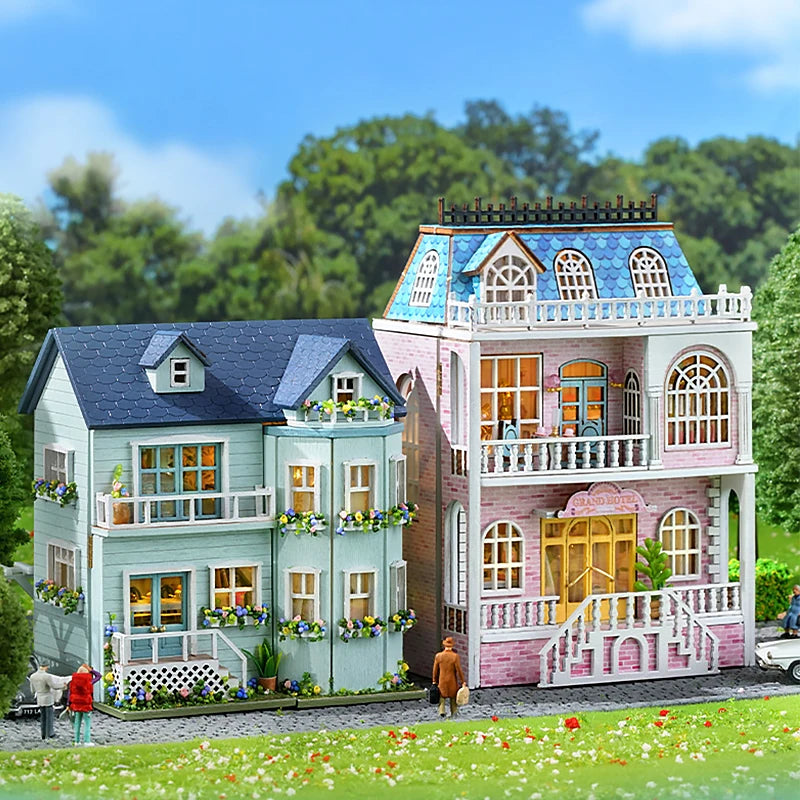 DIY Wooden Doll Houses Mini Assembly Handmade Small House Creative Scene Decoration DollHouse For Toys Birthday Gifts