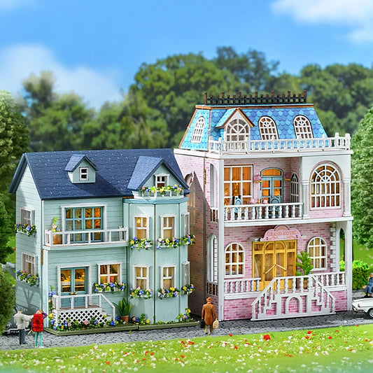 DIY Wooden Doll Houses Mini Assembly Handmade Small House Creative Scene Decoration DollHouse For Toys Birthday Gifts