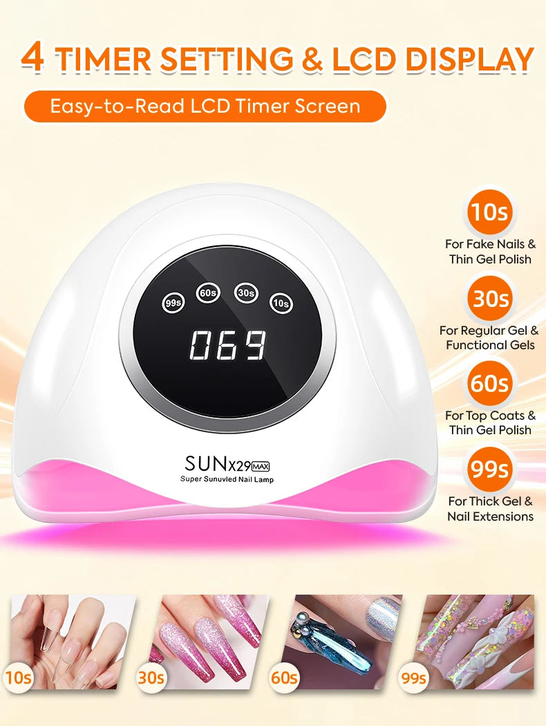 DianaBeauty 380W Professional UV LED Nail Lamp For Quick Drying Gel Nail Polish 90LEDS Gel Drying Lamp With 4 Timer Setting