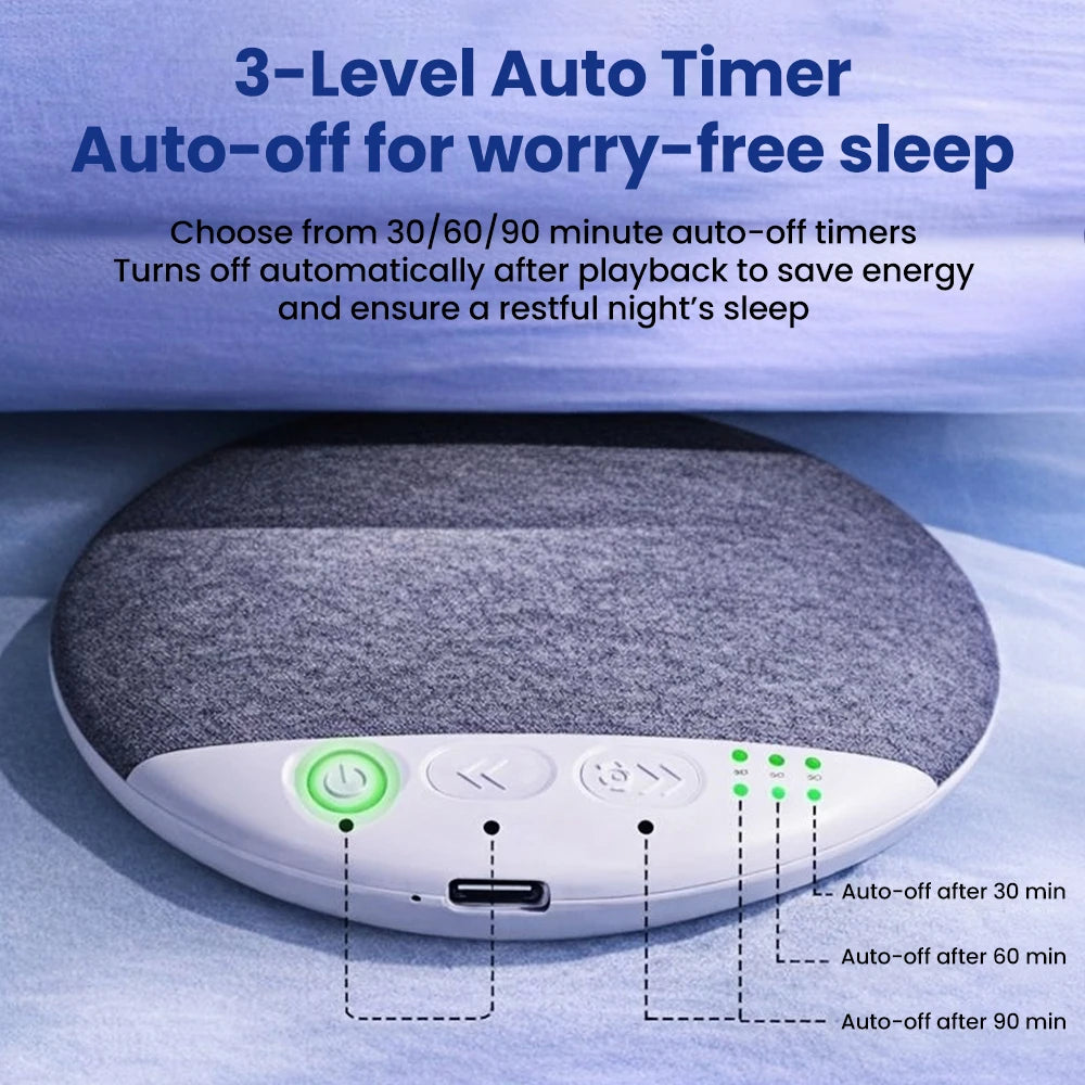 Mini Ultra Thin Bluetooth 5.4 Sleep Aid Speaker HiFi Stereo White Noise Multi-Functional under Pillow Home Sleep Timer Audio