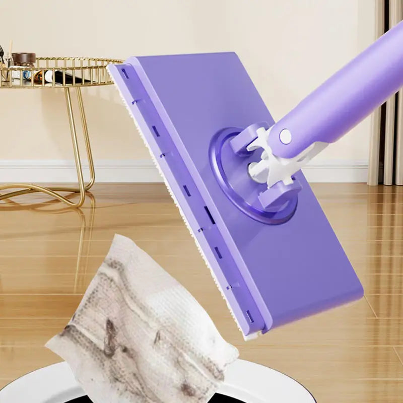 1pc Portable Mini Mop Automatic Paper Towel Changing Mop 360°Rotation Cleaning Tool For Floor Window Dust Removal No cloth ﻿