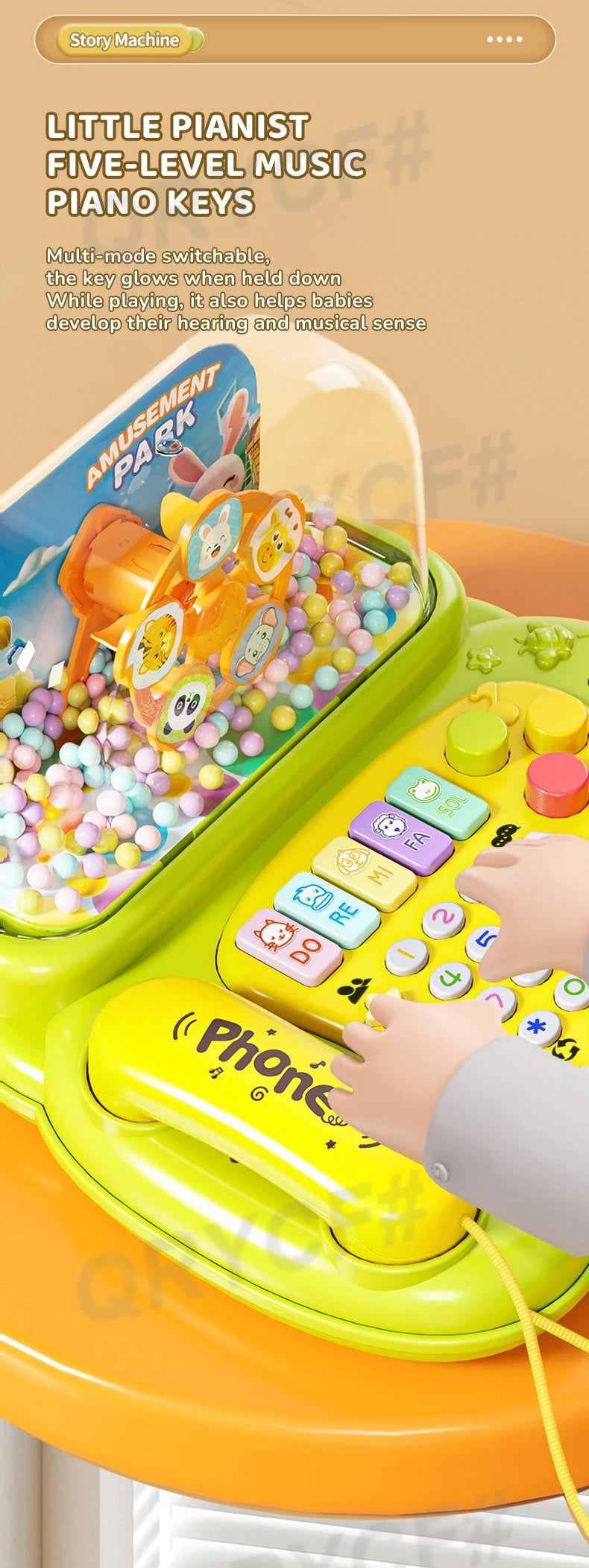 Simulation Telephone Toys Snowfiake Music Lights Story Machine Baby Mobile Phone Multi-functional Kids Education Christmas Gifts