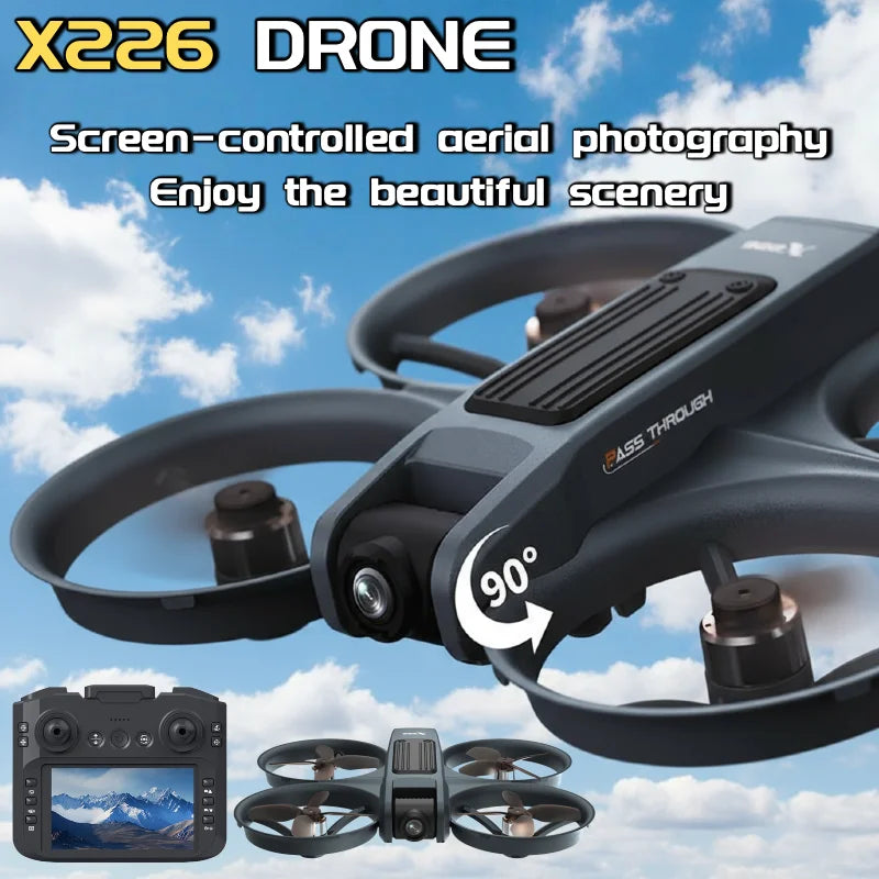 NEW Lenovo X226/X226VR Mini Drones 4K Professional Remote Control Helicopter Plane RC Dron with Screen Quadcopter Toys Gift