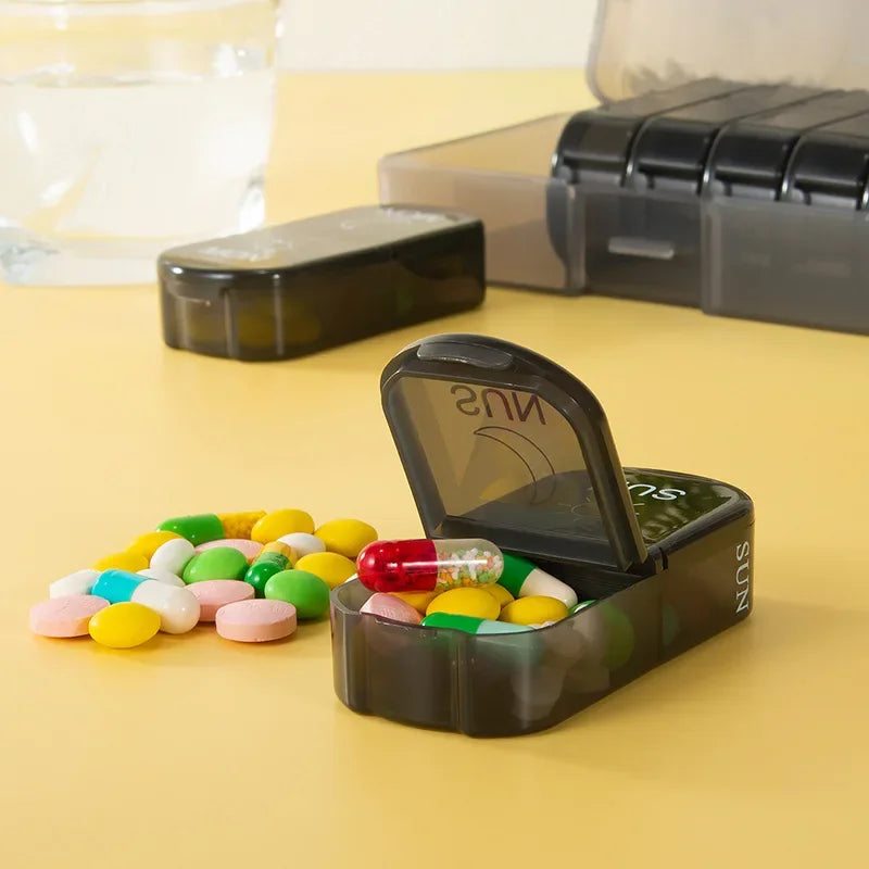 1PC Weekly Pill Case Pillbox 7 Days Medicine Tablet Box Portable Travel Drugs Storage Organizer Secret Compartments Pill Box