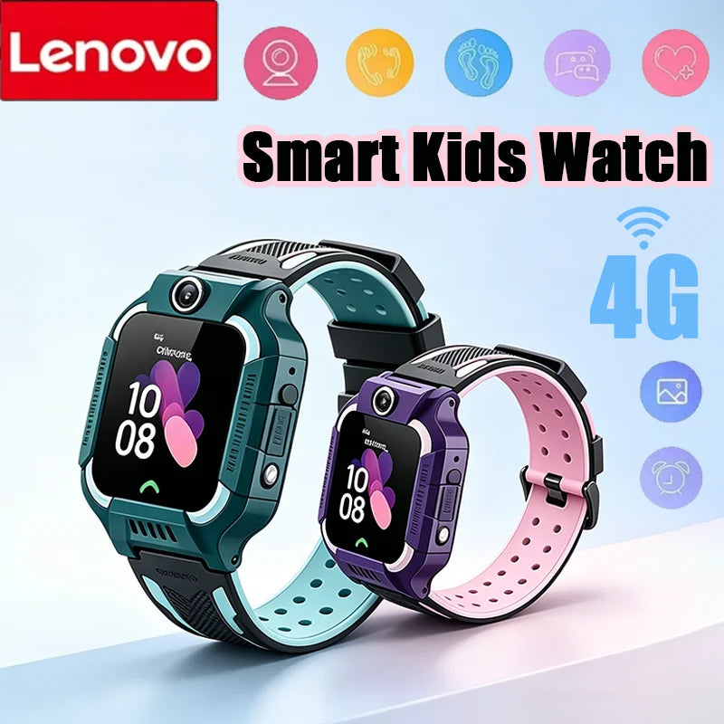 Lenovo 4G Kids Smart Watch 8K Camera SOS GPS Tracker Sim Card Call Waterproof Child Watch for Boys Girls Birthday Gift Android