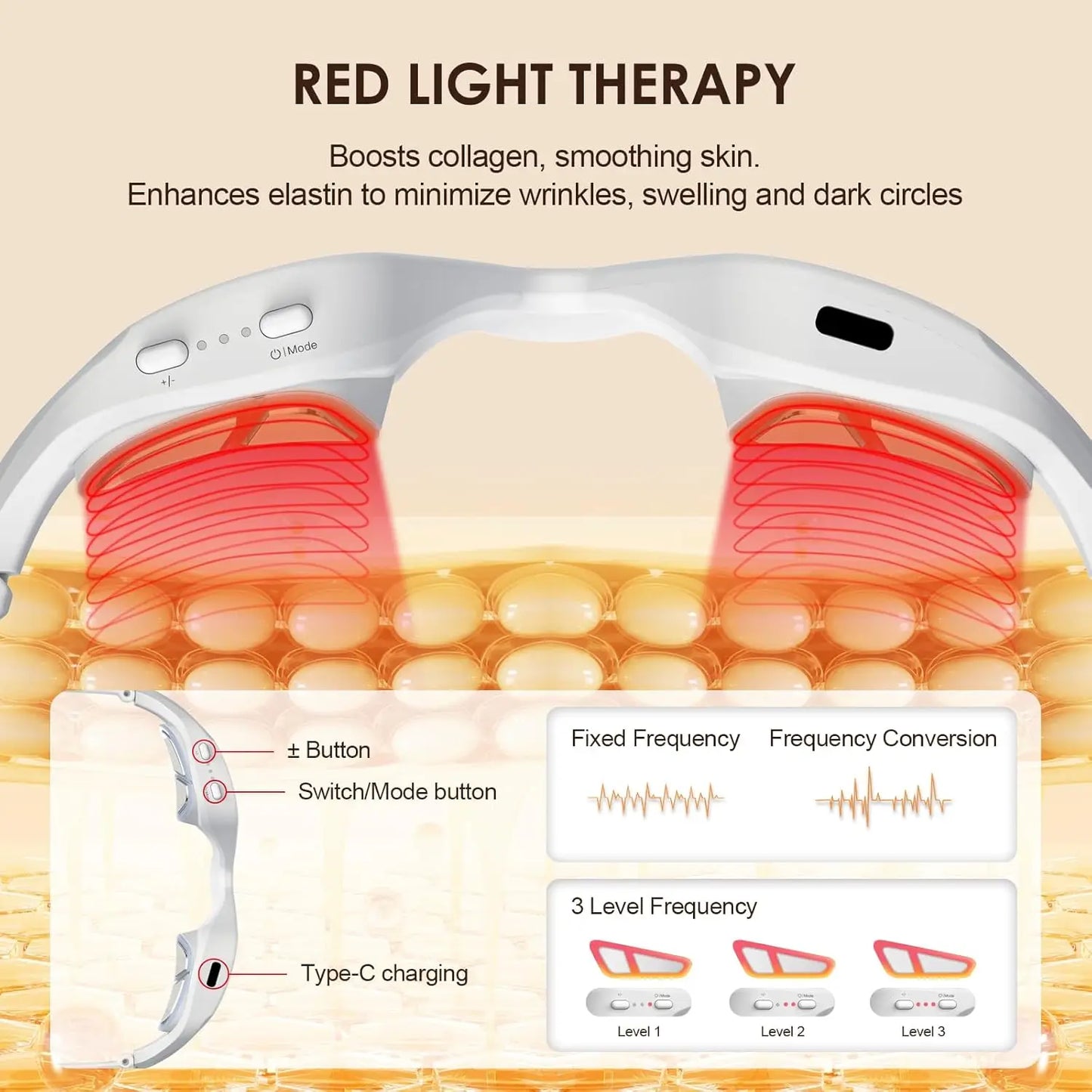 Eye Massager 3D Red Light EMS Eyes Relax Massager Fatigue Relief Lighten Dark Circles Smooth Eye Fine Line Beauty Eye CareDevice