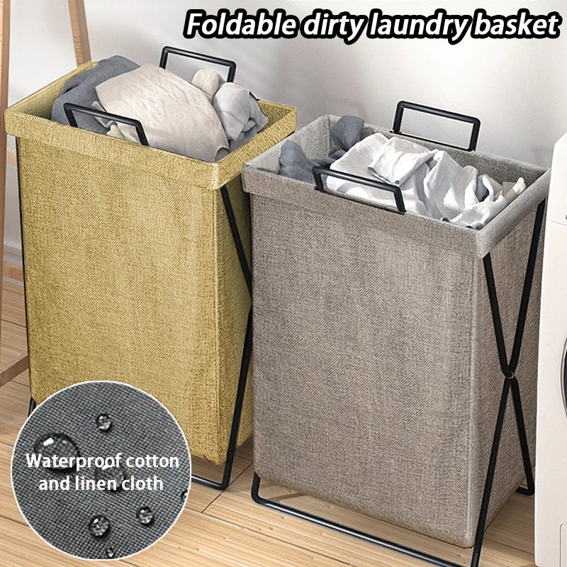 ♥Collapsible Fabric Laundry Hamper with Handles | Foldable Clothes Basket for Bedroom, Bathroom & Laundry Room